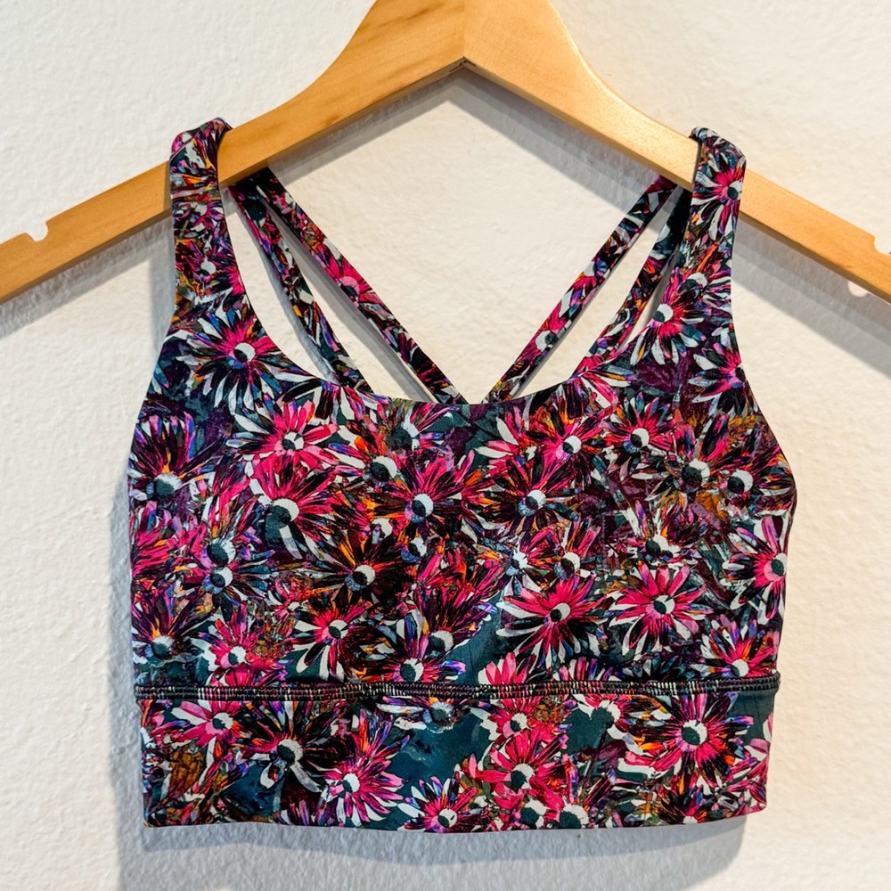 lululemon Energy Bra Size 4 Floral Electric